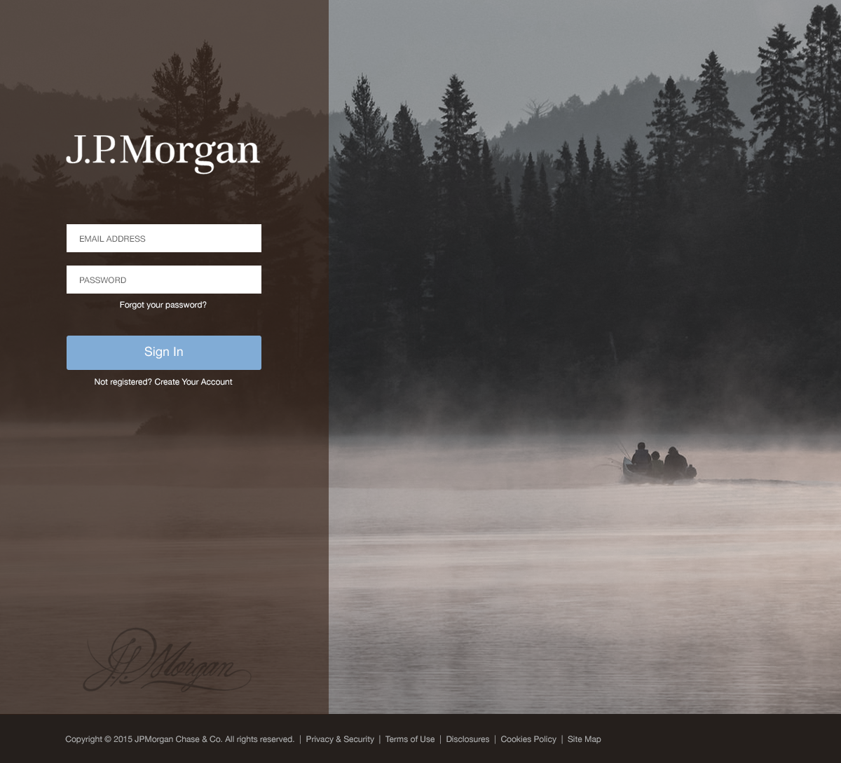 Entry point: branded login with secure authentication
