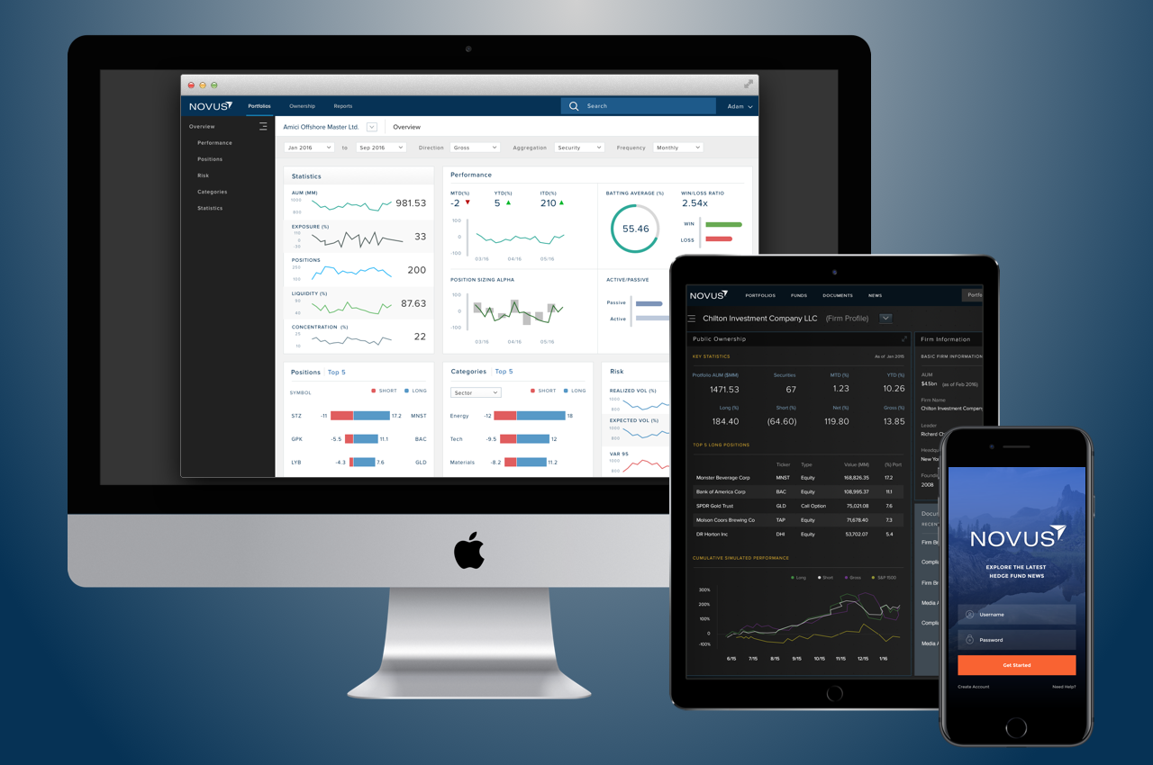 Responsive platform | desktop, tablet, and mobile portfolio views